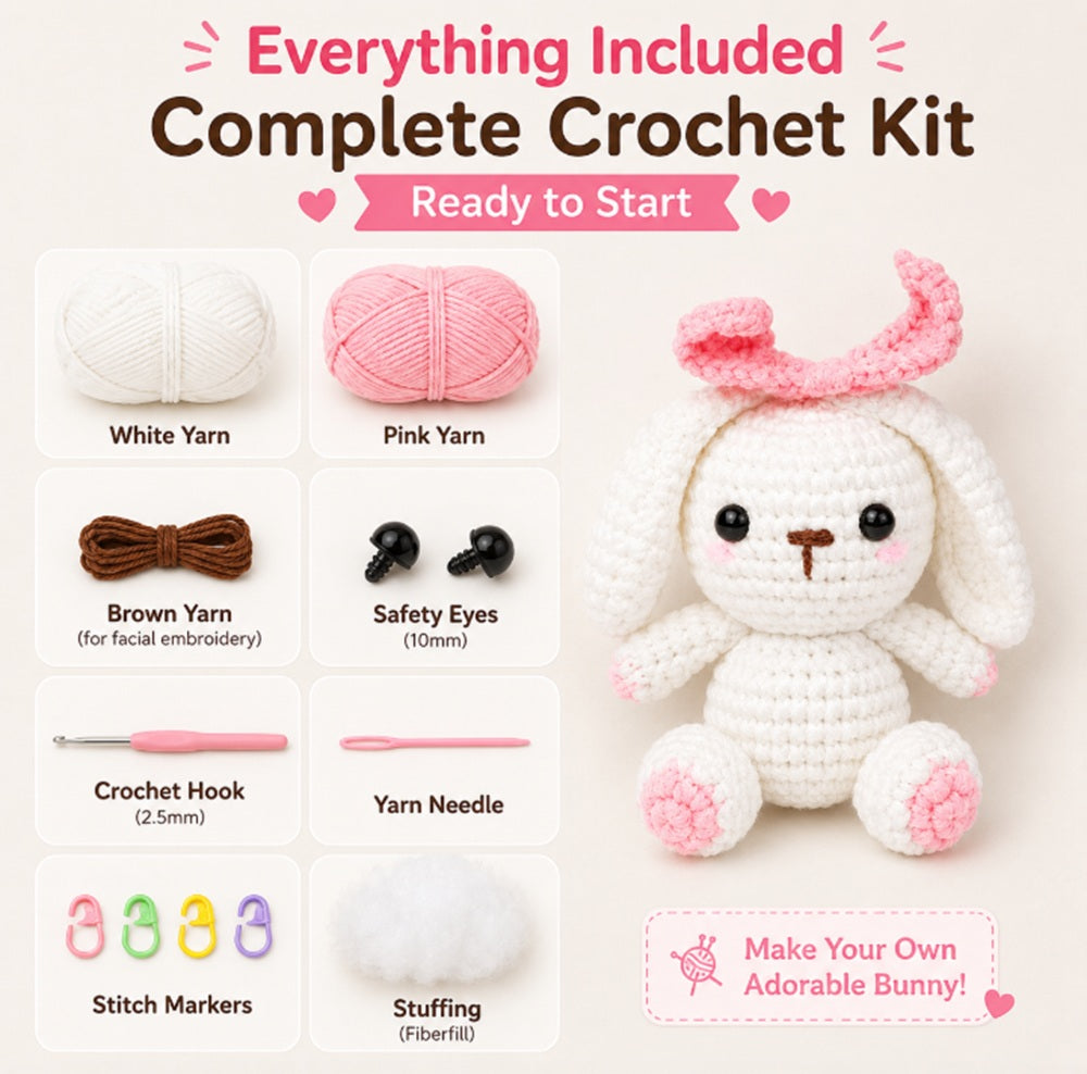 Bunny Crochet Kit for Beginners with Video Tutorials – TIKA