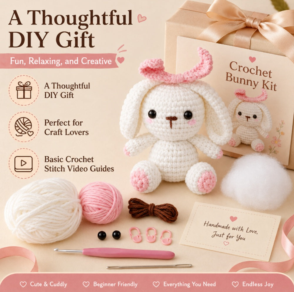 Bunny Crochet Kit for Beginners with Video Tutorials – TIKA