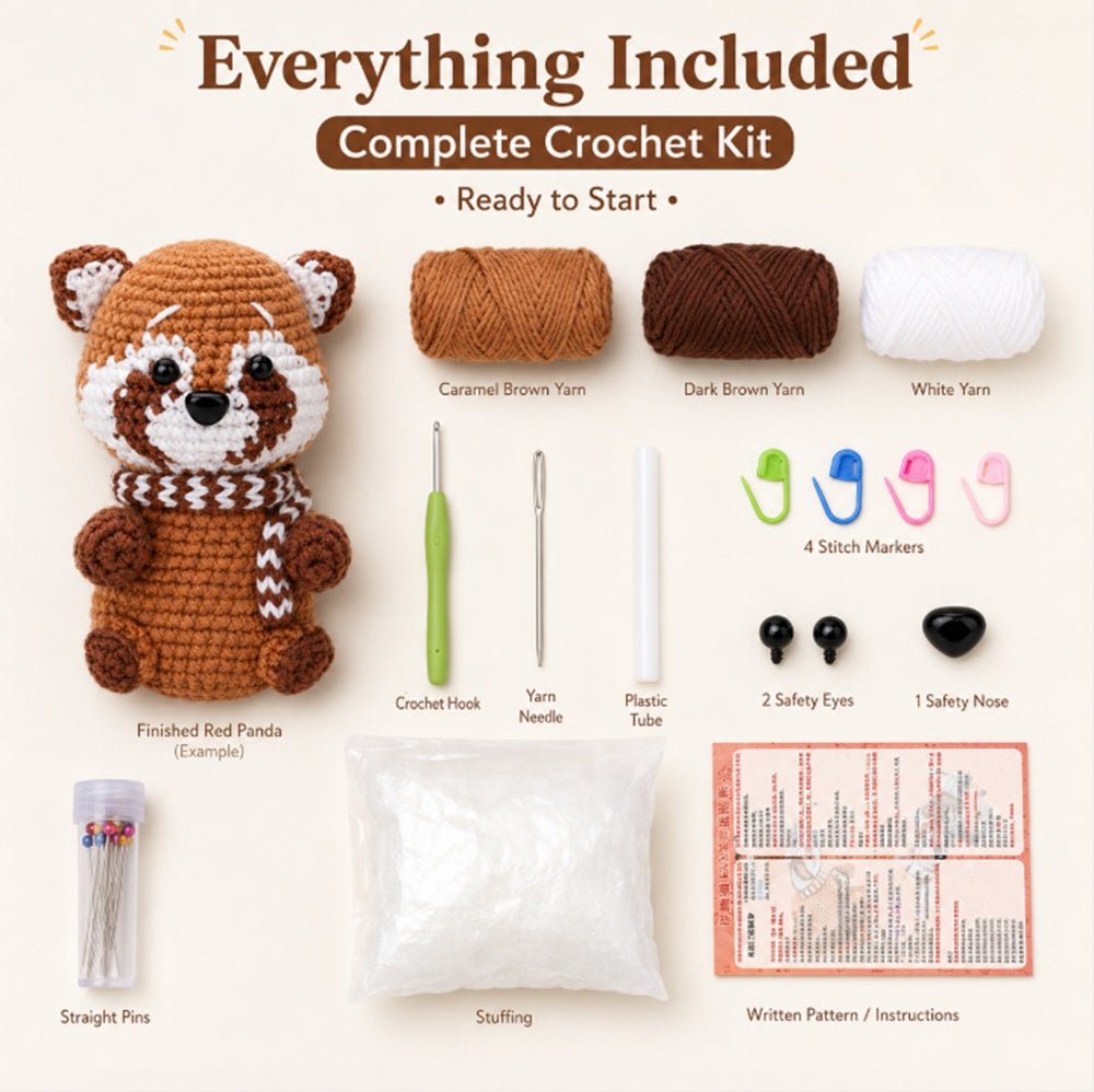 Raccoon Crochet Kit for Beginners with Video Tutorials – TIKA