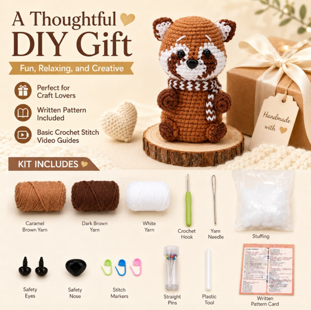Raccoon Crochet Kit for Beginners with Video Tutorials – TIKA