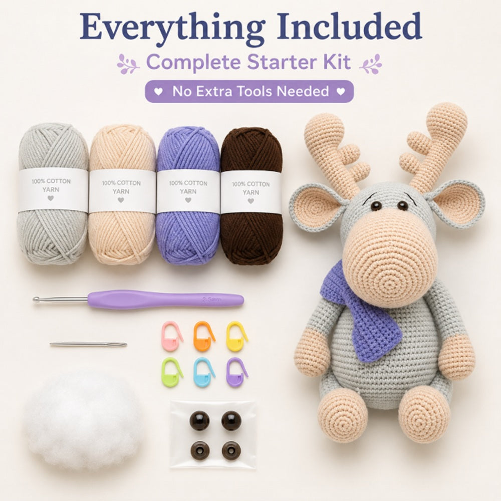 Reindeer Crochet Kit for Beginners with Video Tutorial – TIKA