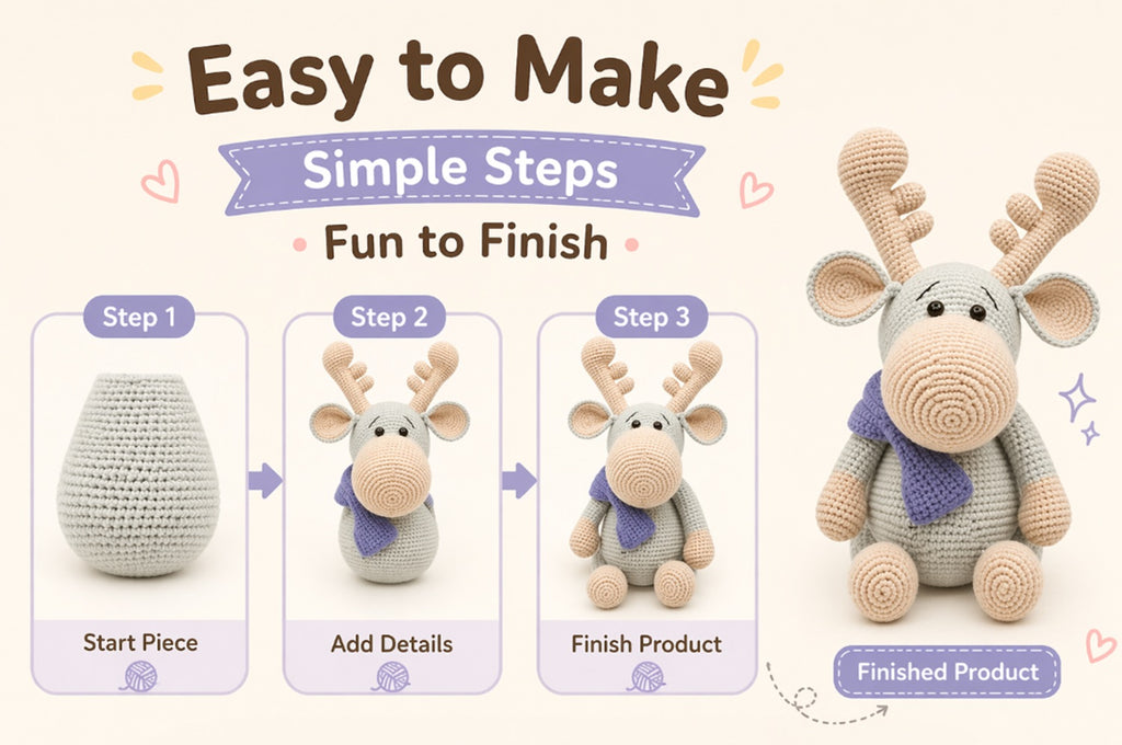 Reindeer Crochet Kit for Beginners with Video Tutorial – TIKA