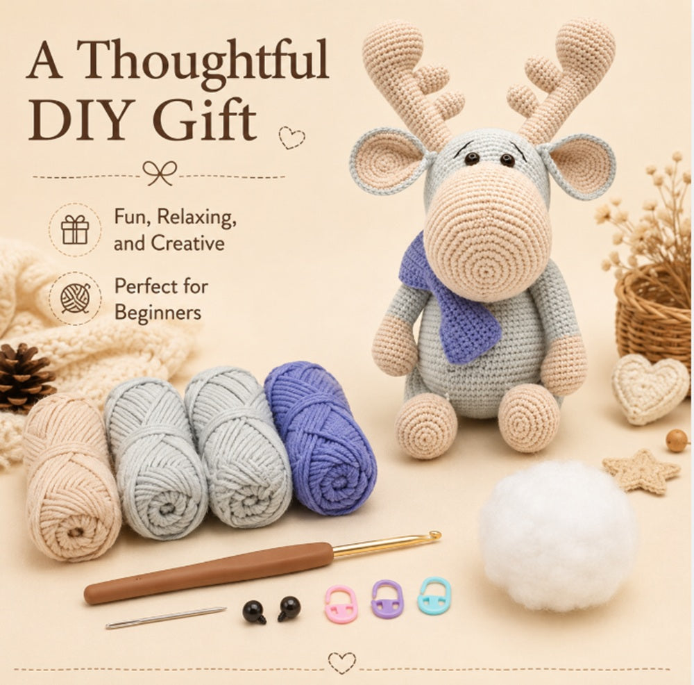 Reindeer Crochet Kit for Beginners with Video Tutorial – TIKA
