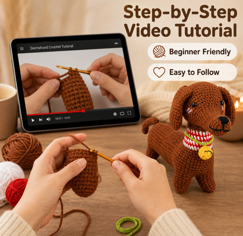 Dachshund Dog Crochet Kit for Beginners with Video Tutorial – TIKA