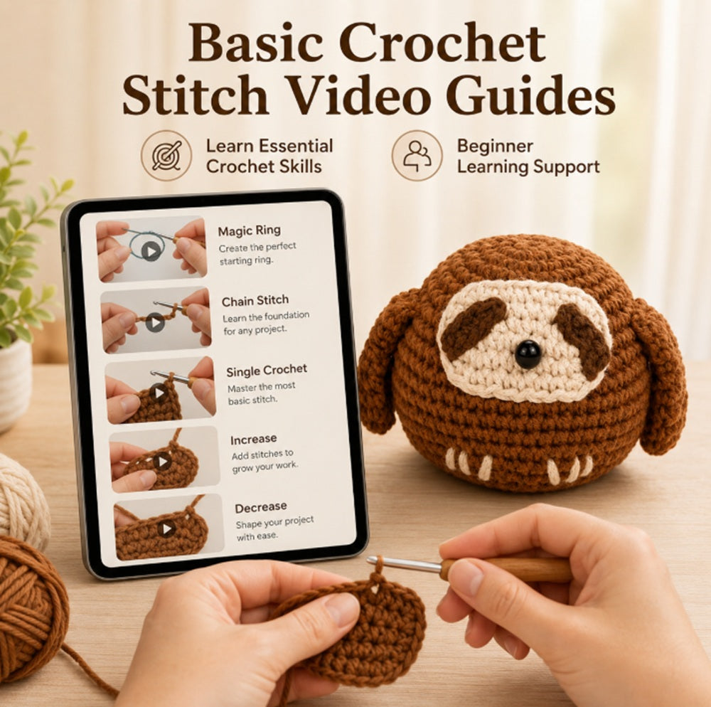 Sloth Crochet Kit for Beginners with Video Tutorials – TIKA