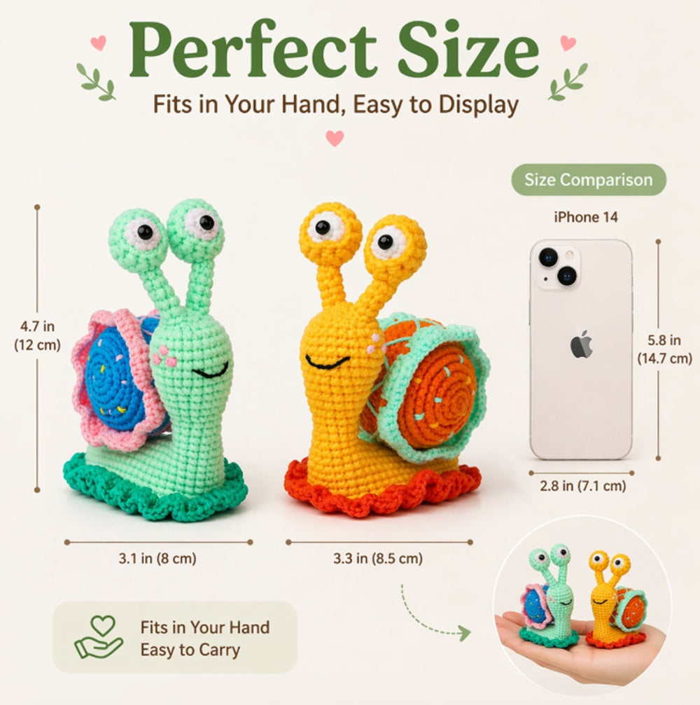 Snail Crochet Kit for Beginners, 2 Pack with Video Tutorial – TIKA