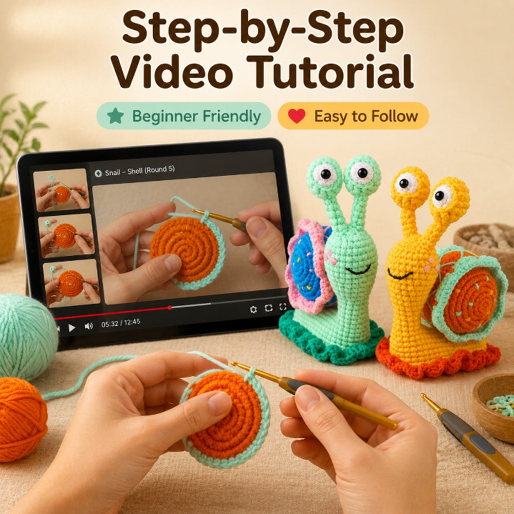Snail Crochet Kit for Beginners, 2 Pack with Video Tutorial – TIKA