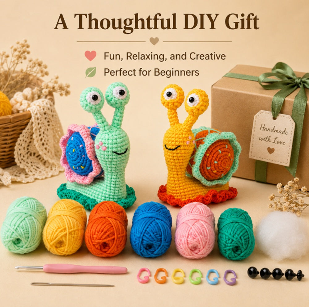Snail Crochet Kit for Beginners, 2 Pack with Video Tutorial – TIKA