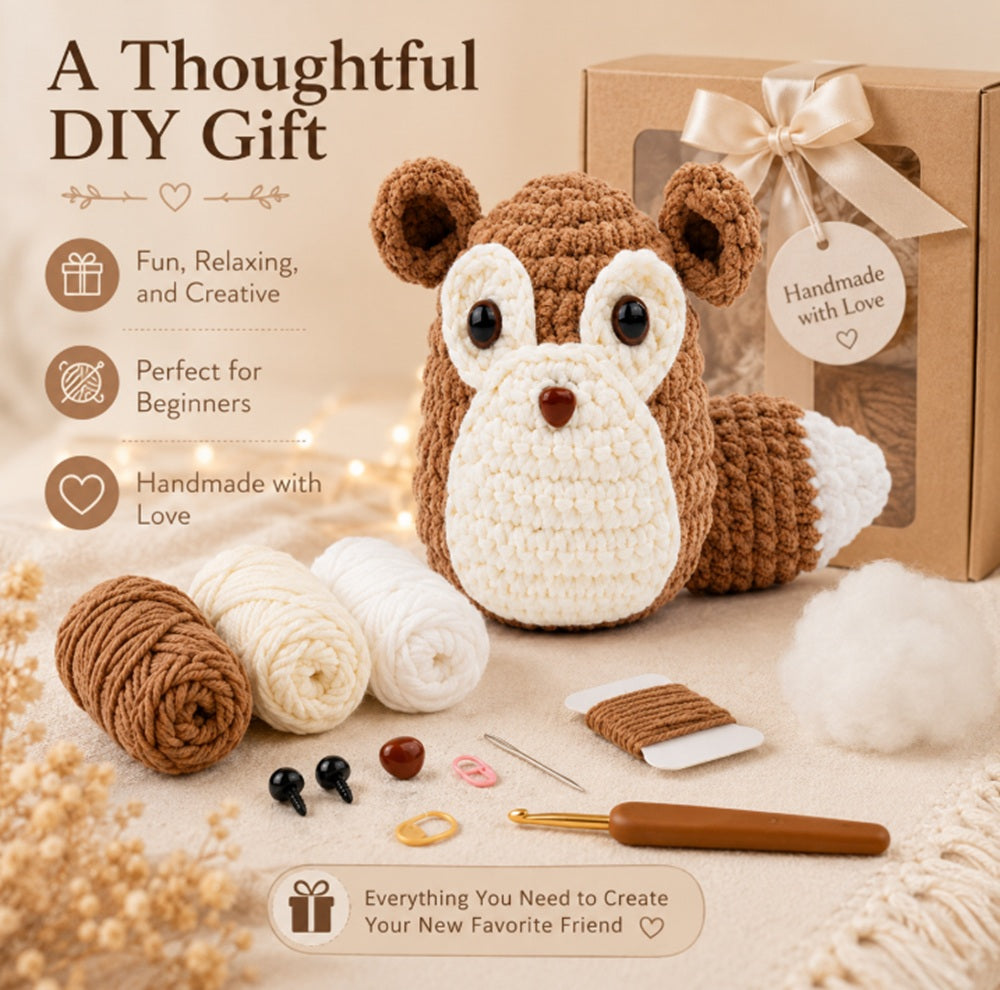 Squirrel Crochet Kit for Beginners with Video Tutorial – TIKA