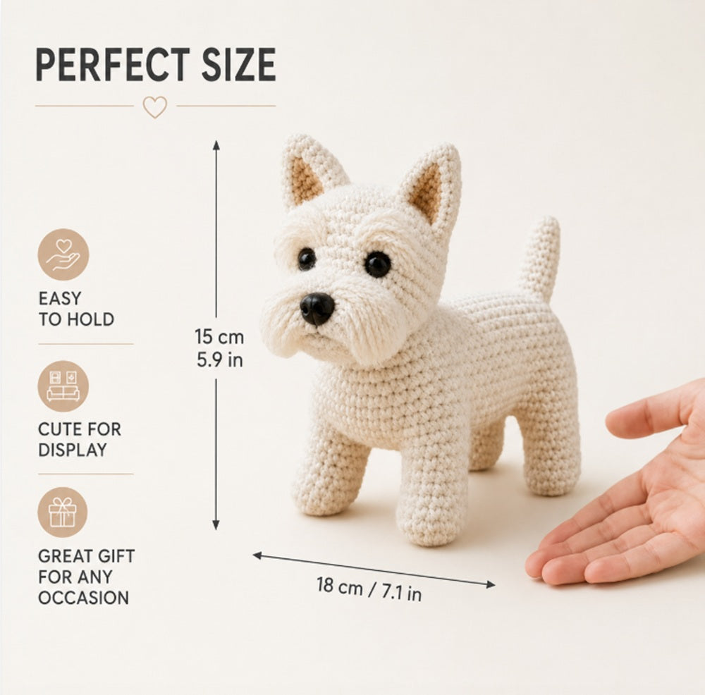 West Highland White Terrier Crochet Kit for Beginners with Video – TIKA