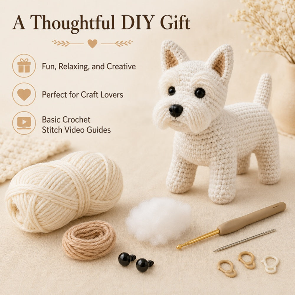 West Highland White Terrier Crochet Kit for Beginners with Video – TIKA