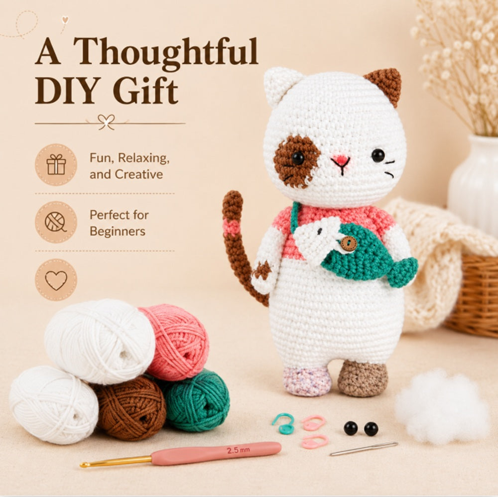 Cat Crochet Kit for Beginners with Video Tutorial – TIKA