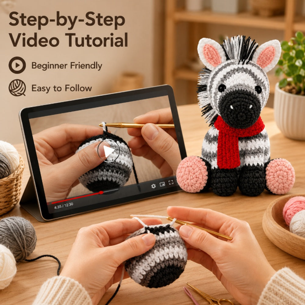 Zebra Crochet Kit for Beginners with Video Tutorial – TIKA