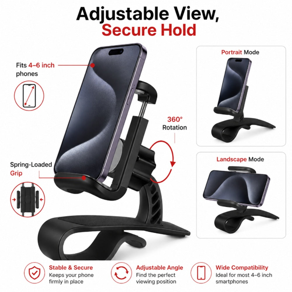360° Adjustable Car Dashboard Phone Mount | TIKA