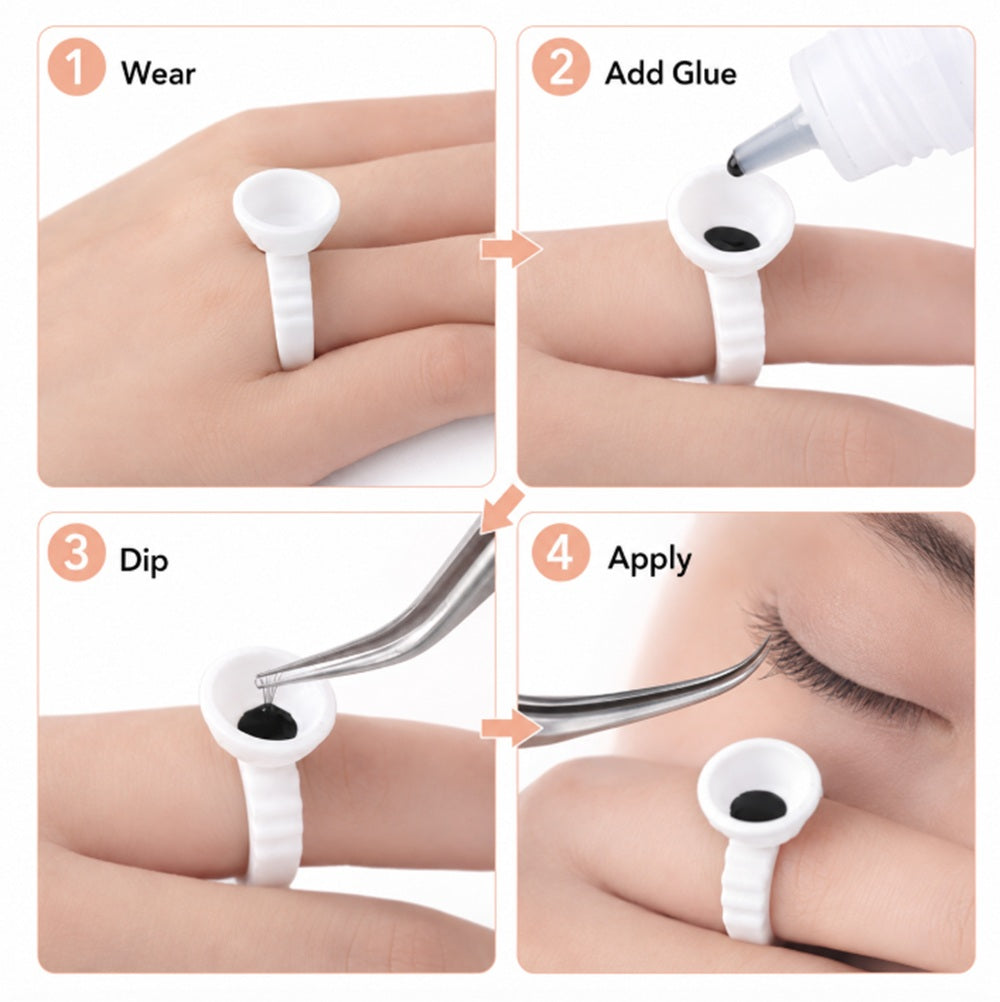100-Pack Disposable Glue & Pigment Cup Rings | TIKA