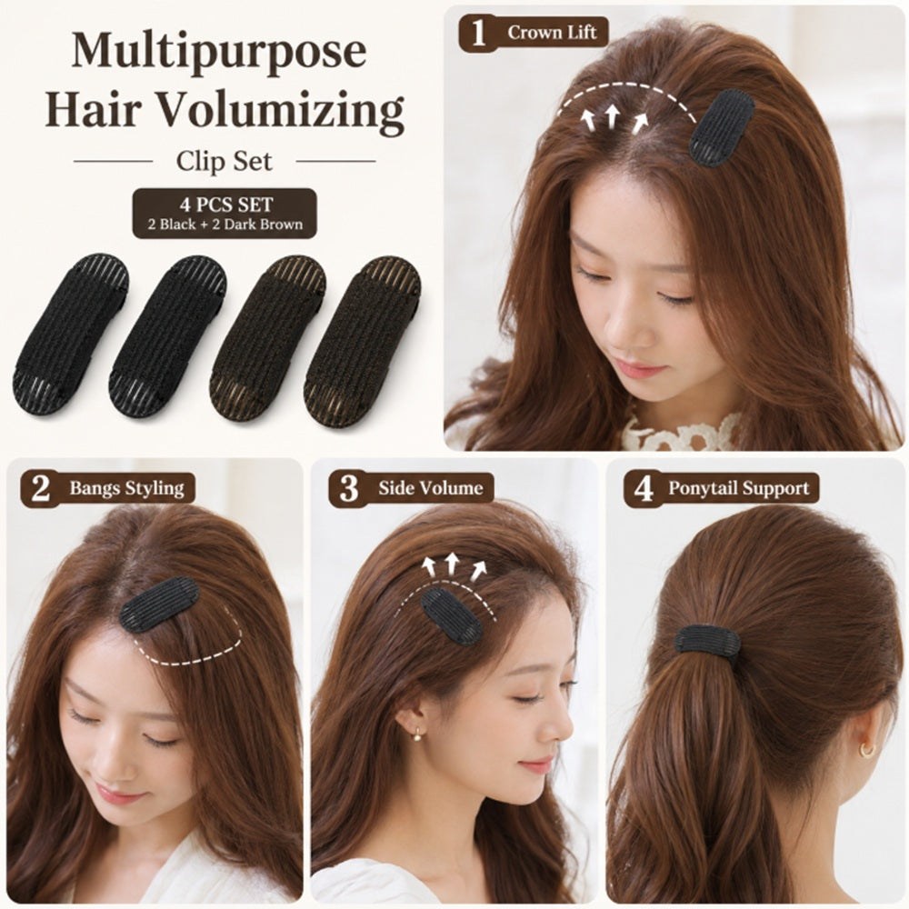 4-Pack Sponge Hair Volume Inserts with Clips | TIKA
