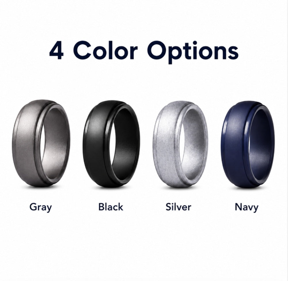 4-Pack Silicone Wedding Rings for Men & Women | TIKA