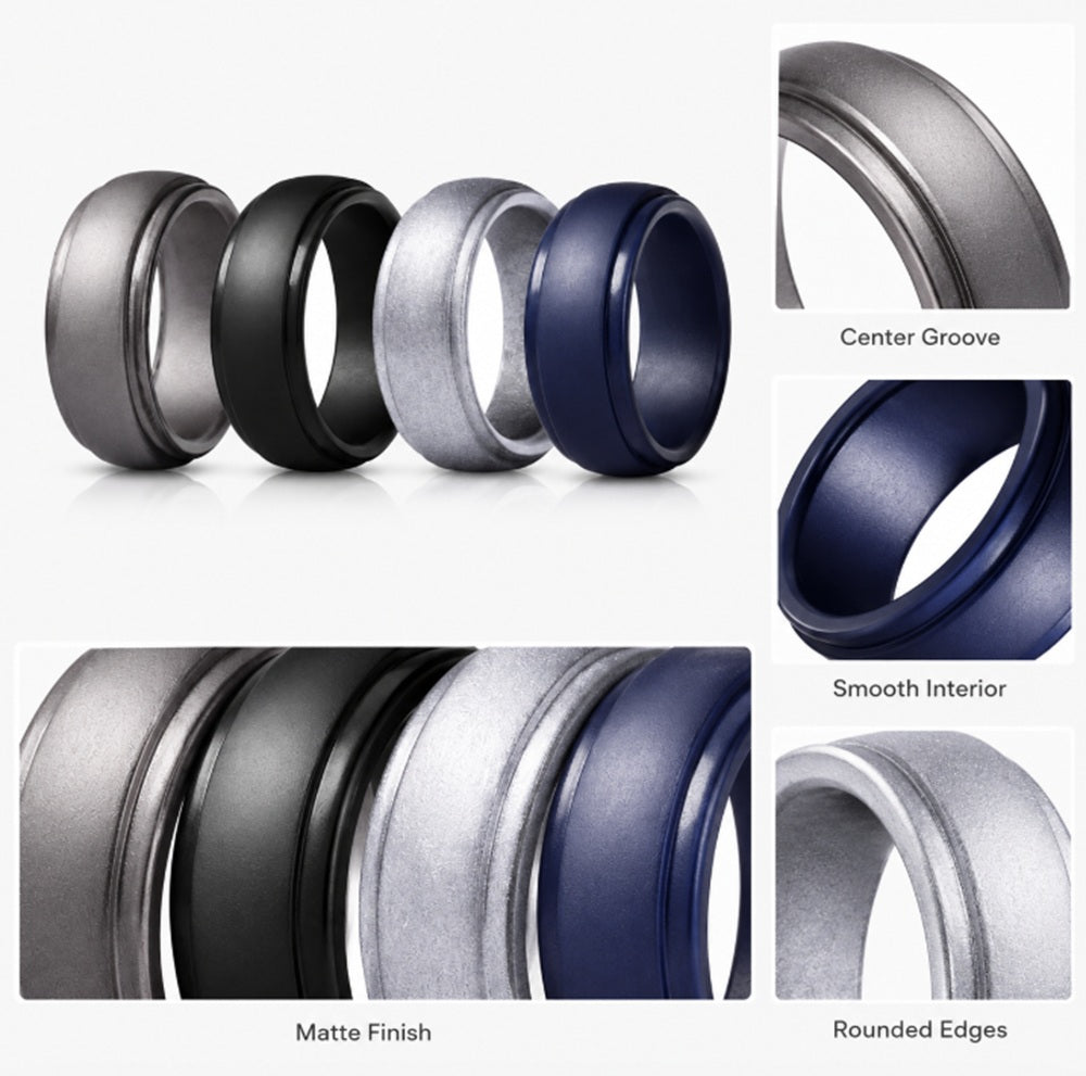 4-Pack Silicone Wedding Rings for Men & Women | TIKA