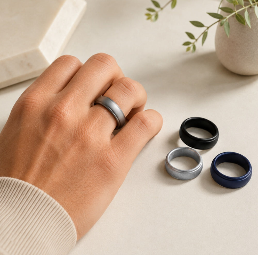 4-Pack Silicone Wedding Rings for Men & Women | TIKA