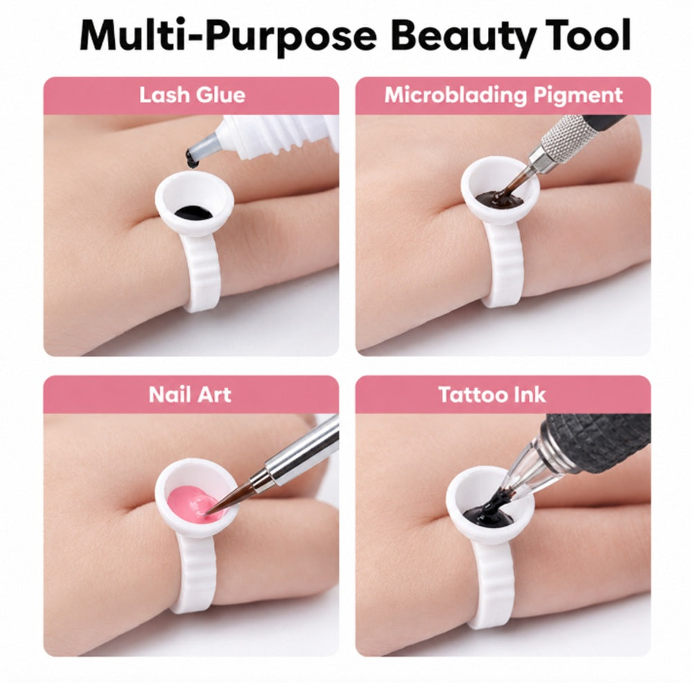 100-Pack Disposable Glue & Pigment Cup Rings | TIKA