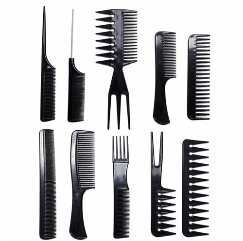 10-Pack Black Hair Styling Comb Set | TIKA