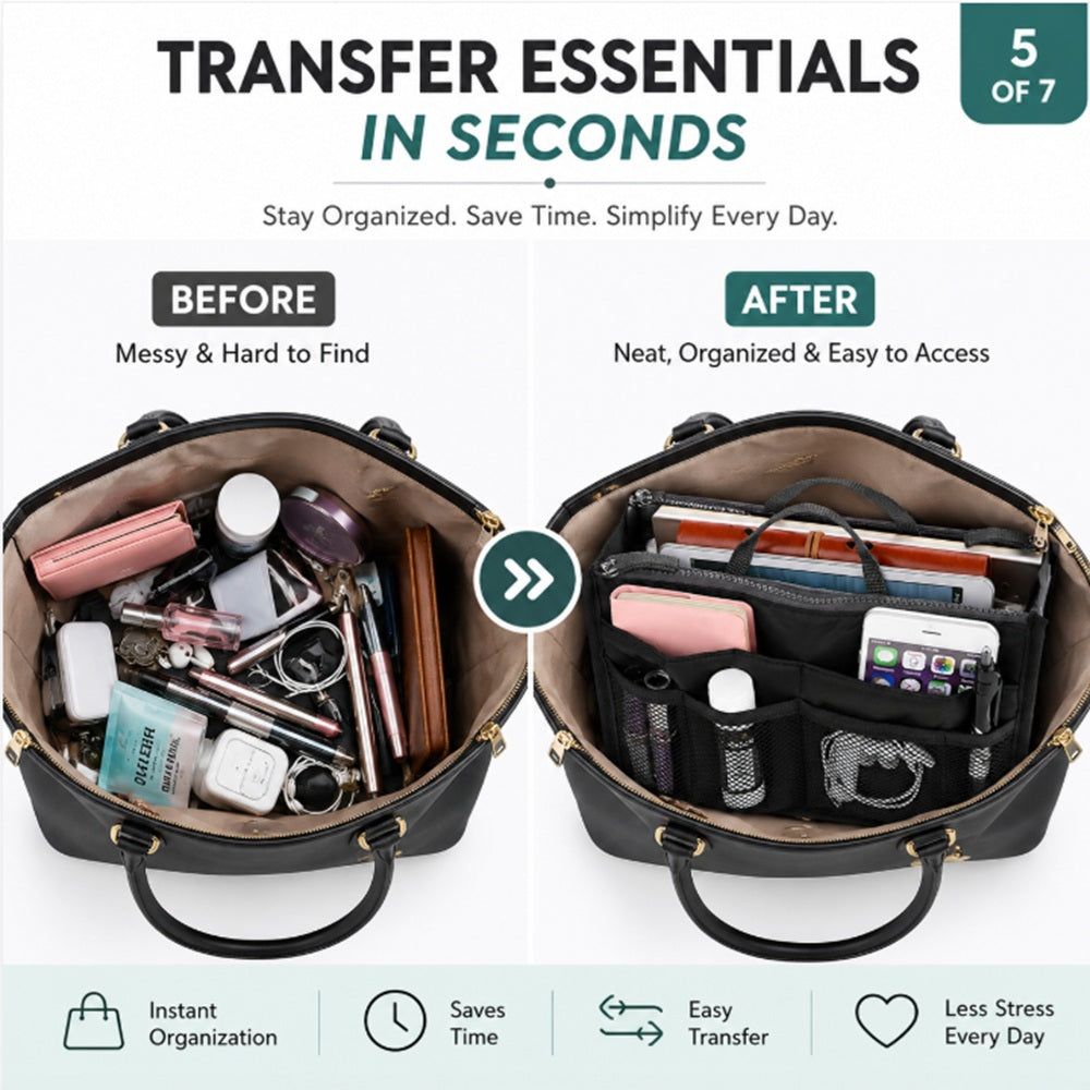 Women's Multi-Pocket Handbag Organizer Insert | TIKA