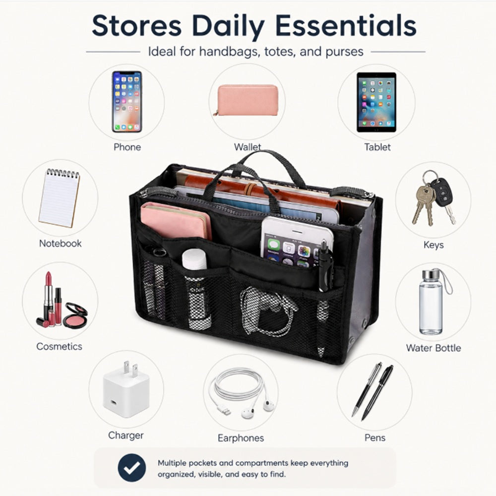 Women's Multi-Pocket Handbag Organizer Insert | TIKA