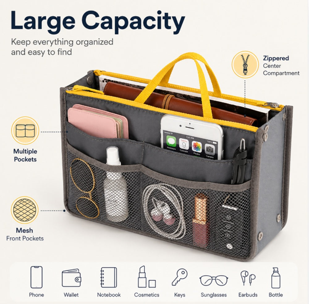 Women's Multi-Pocket Handbag Organizer Insert | TIKA