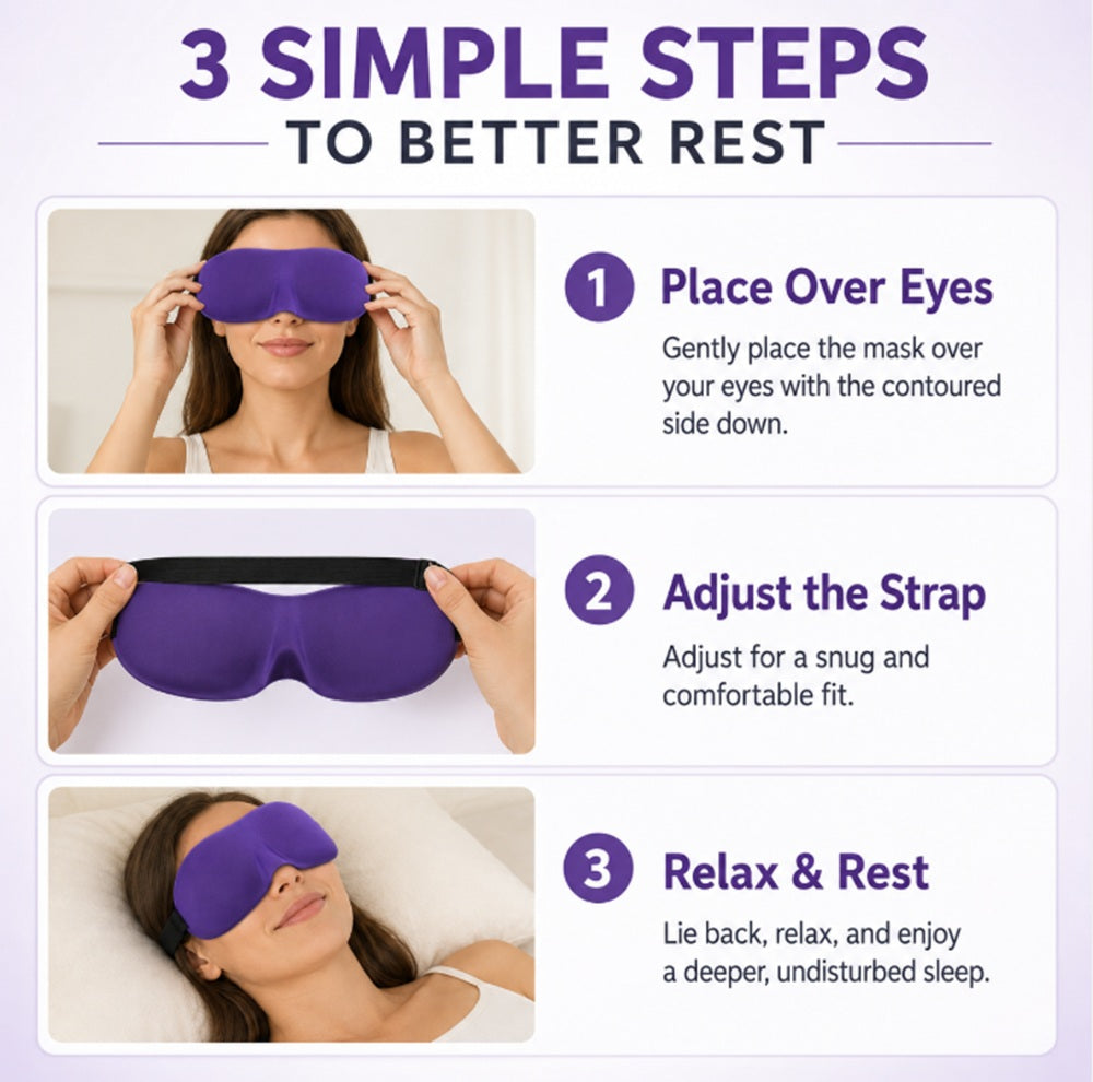 3D Contoured Light-Blocking Sleep Mask | TIKA