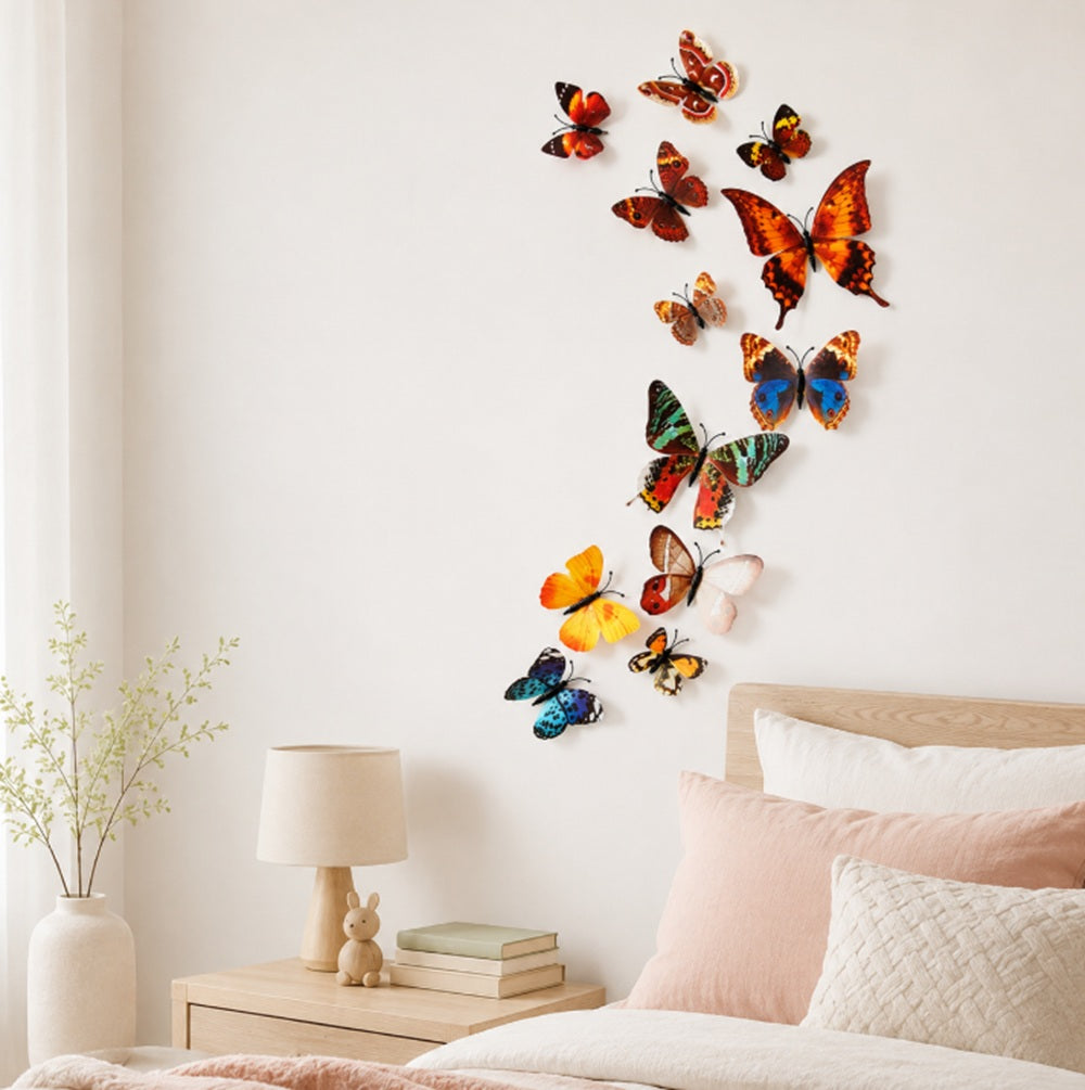 12-Pack 3D Butterfly Wall Stickers | TIKA
