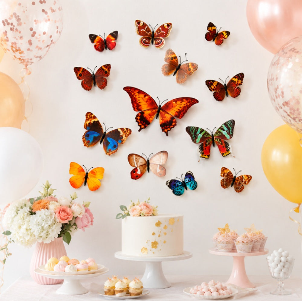 12-Pack 3D Butterfly Wall Stickers | TIKA