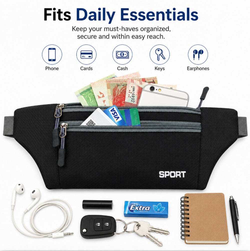 Water-Resistant Adjustable Running Belt Waist Pack | TIKA